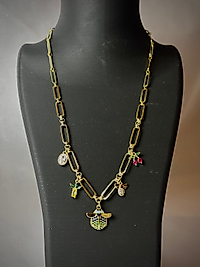 charmlı ataç gold kolye